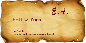 Erlitz Anna névjegykártya